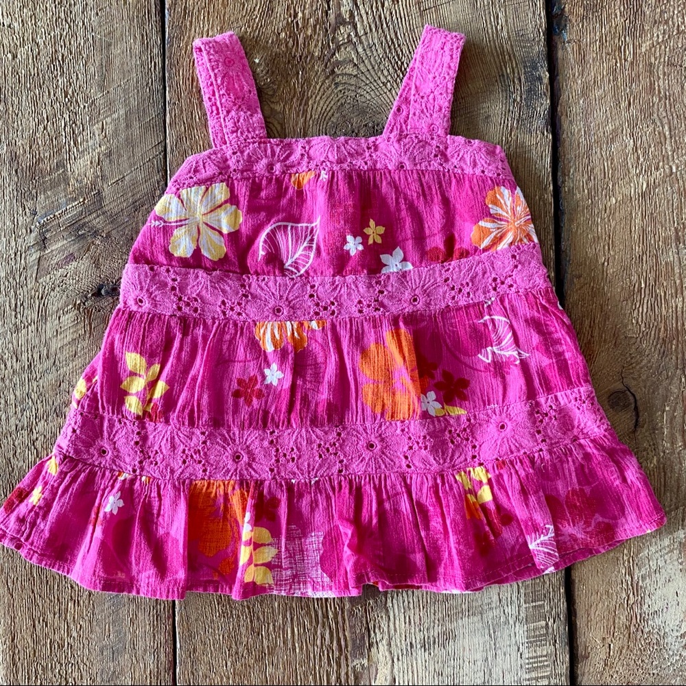 Children’s Place crochet layered pink tank 3T